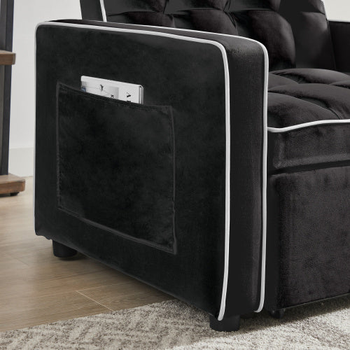 3-in-1 Sofa Bed Chair In Black