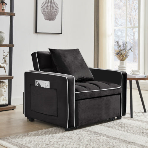 3-in-1 Sofa Bed Chair In Black