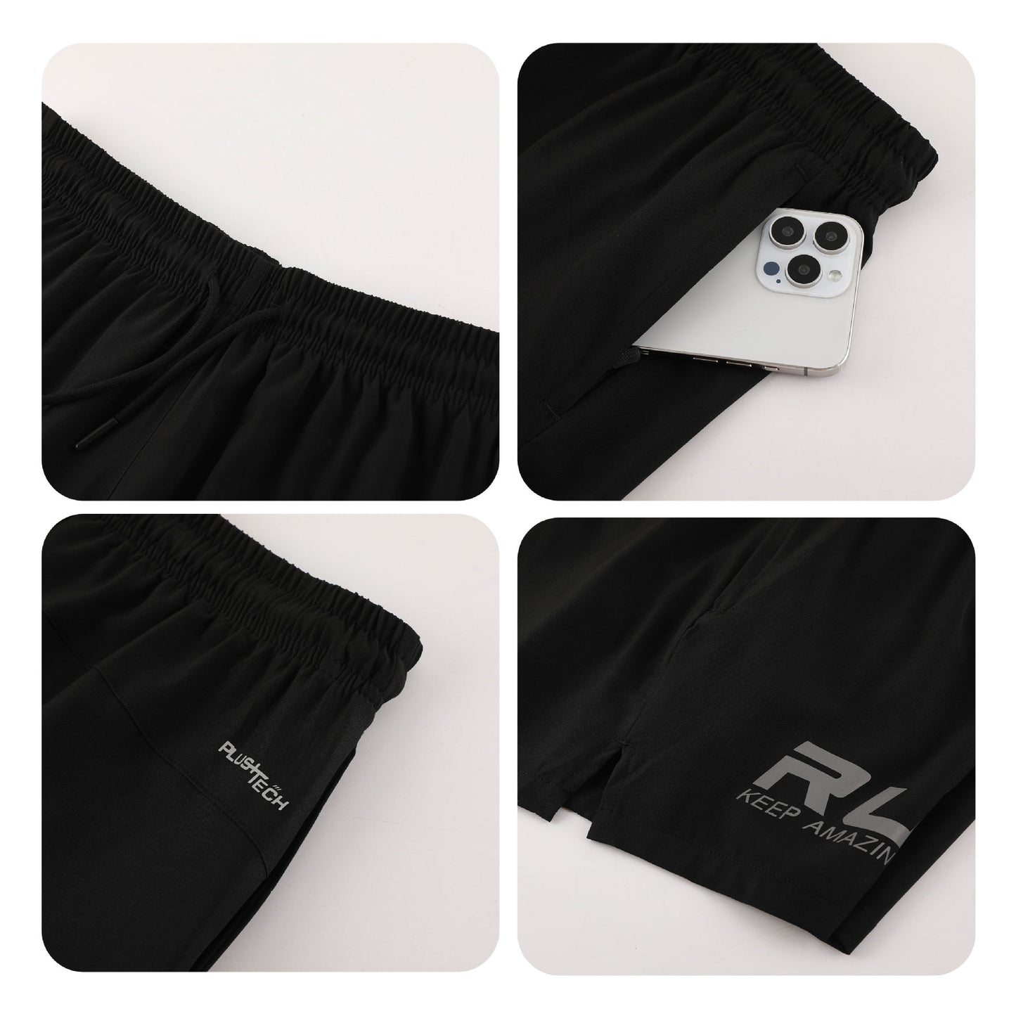 Men's Three-point Reflective Printing Fitness Sports Training Pant