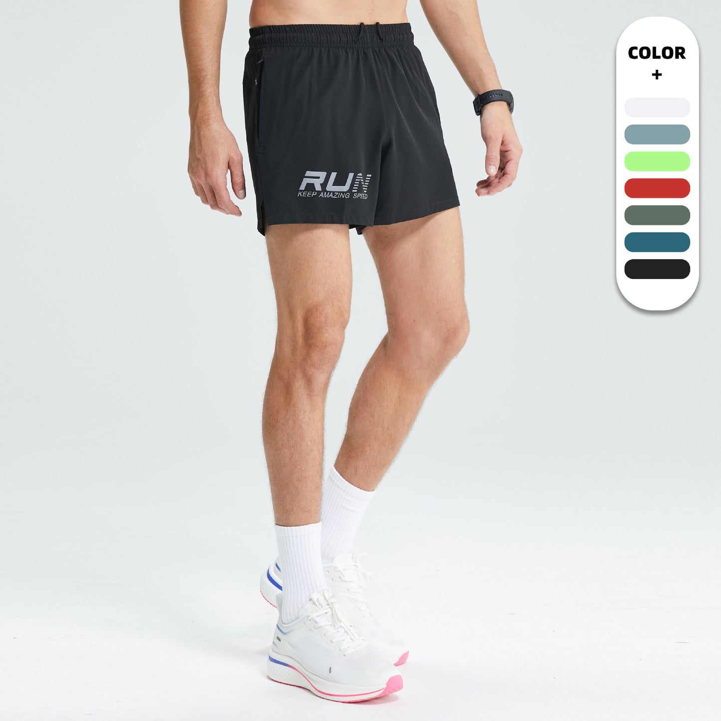 Men's Three-point Reflective Printing Fitness Sports Training Pant
