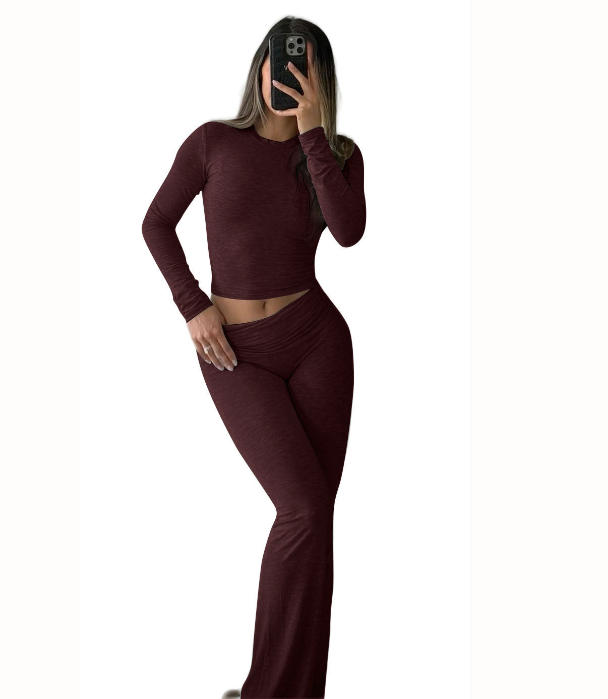 2 piece Slim Jim  Long Wide Leg Pants