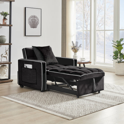 3-in-1 Sofa Bed Chair In Black