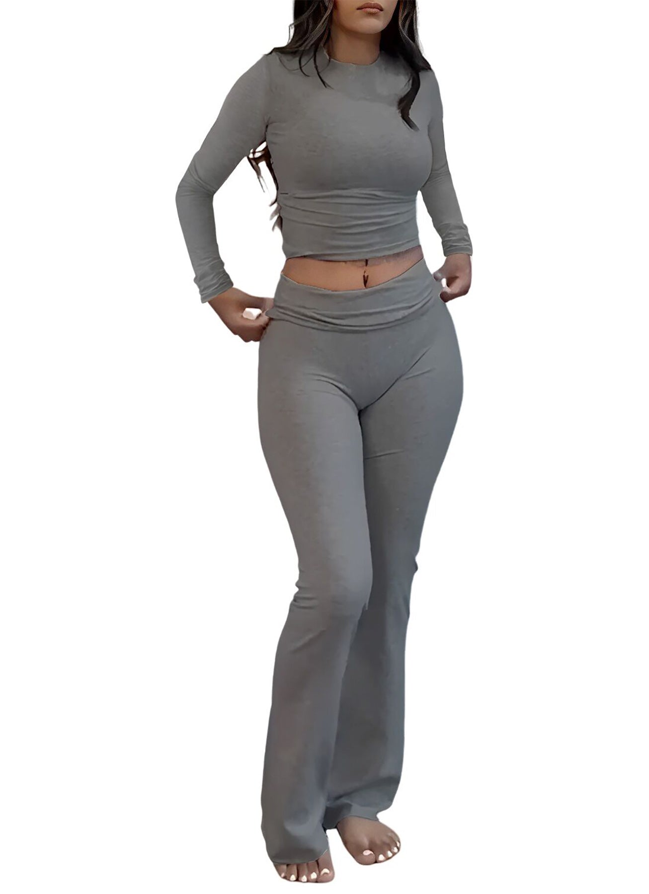 2 piece Slim Jim  Long Wide Leg Pants