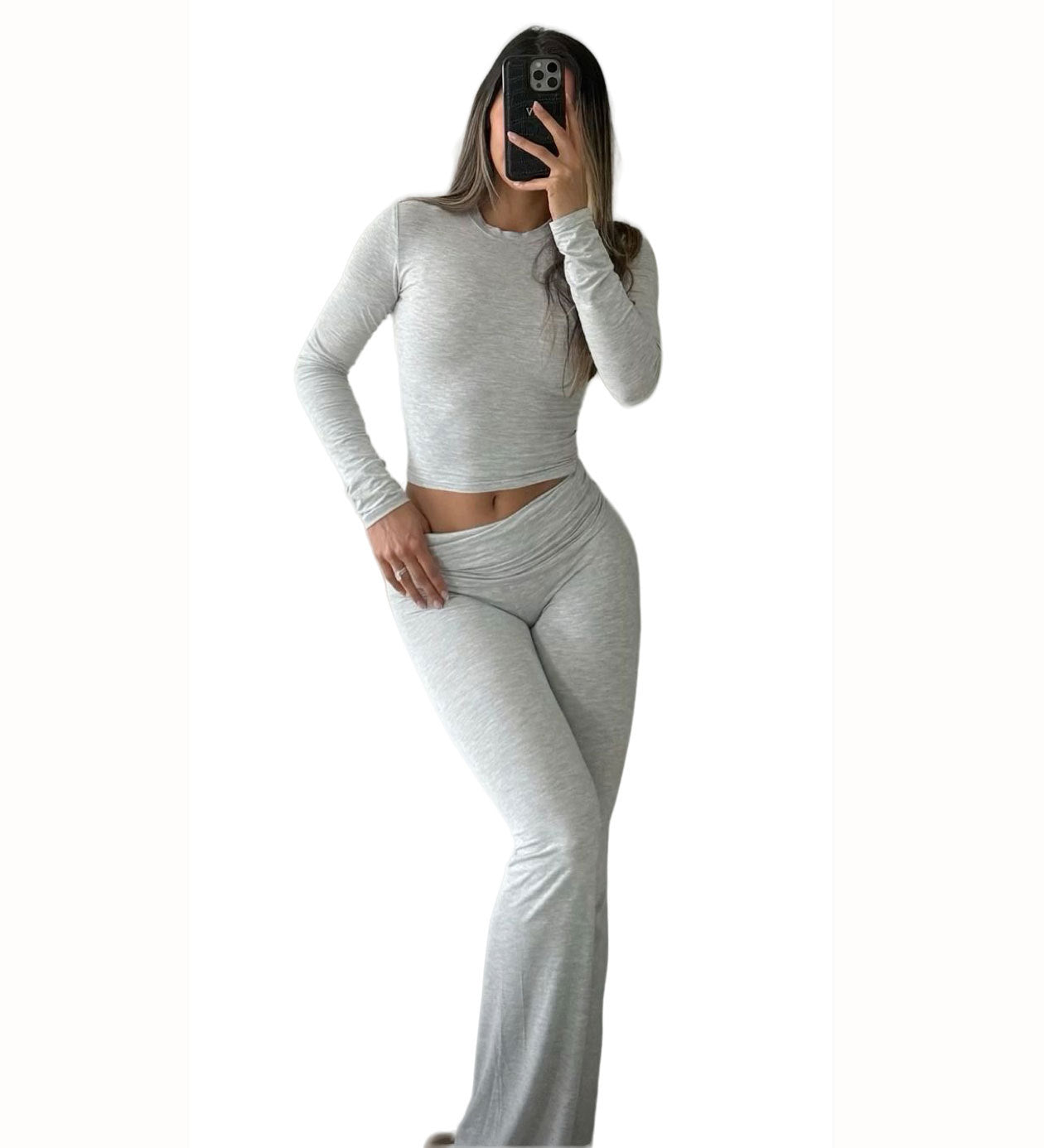 2 piece Slim Jim  Long Wide Leg Pants